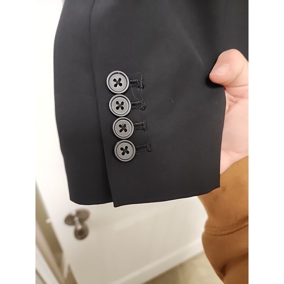 J CREW Black Bi-Stretch Wool 1035 Italian Blazer  Size 10 - Picture 2 of 5